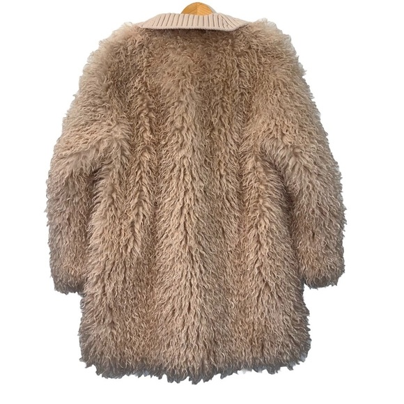 A.L.C. Grey Faux Fur Coat Faint Peach Oversized Jacket Large Furry Fuzzy EUC - Picture 10 of 16